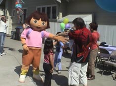 Dora Explorer kids birthday party mascot costume character rentals san jose san francisco los angeles orange county