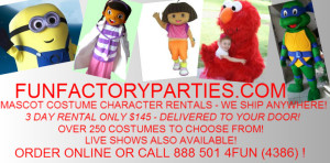 Los Angeles Kids Birthday Party entertainment Costume Character Rentals clowns pony rides mobile petting zoos
