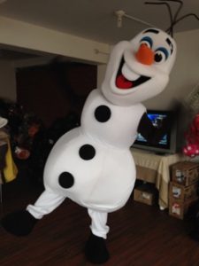 Rent Frozen Olaf Mascot Costume Adult Sized! Find kids birthday party costume character rentals Elsa Anna children parties Los Angeles L.A. San Jose SF bay