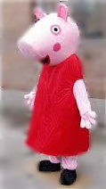 Rent Adult Size Peppa Pig Mascot Costumes! Where to find kid's birthday party character entertainer rentals Los Angeles L.A. San Jose San Francisco SF bay. 