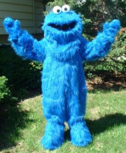 Sesame Street children's birthday party characters rental Cookie Monster