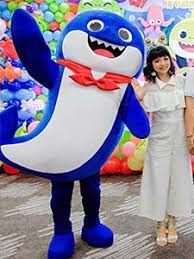 Baby Shark birthday party character entertainer greeting children at a kids celebration