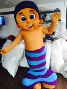 Bubble Guppies mascot costume rental in adult sized costumes for birthday parties, preschool celebrations, and special events