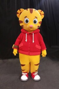 Daniel Tiger character costume rental with nationwide shipping for kids' birthday parties.