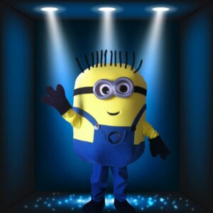 Minions adult mascot costume rental with nationwide shipping for kids birthday parties and family events
