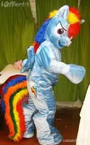 My Little Pony adult mascot costume rental shipped nationwide for fun character appearances at kids' birthday celebrations.