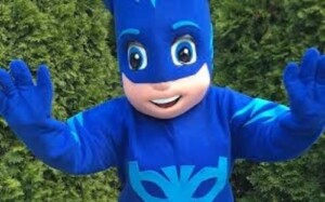 PJ Masks Catboy adult size mascot costume rental for children's birthday parties, preschool events, and family celebrations