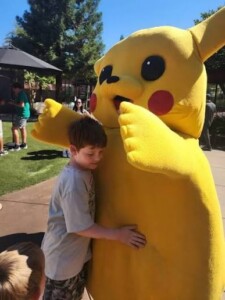 Pokémon Pikachu adult mascot costume rental with nationwide shipping for children's birthday parties.