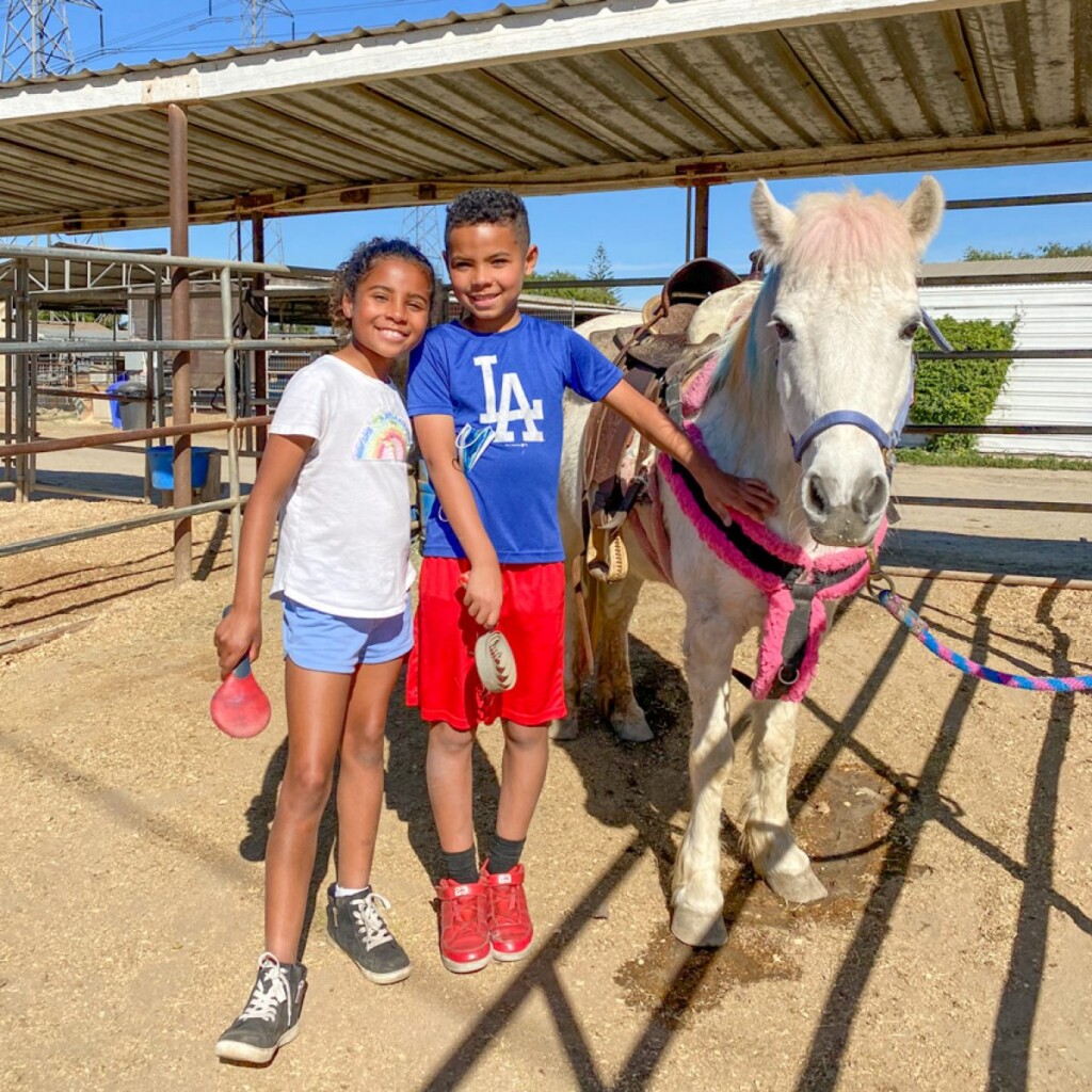 Kids birthday party entertainment setup at an Orange County outdoor venue with space for activities