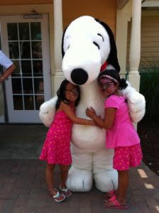 Rent Snoopy mascot costume in adult size for children's birthday parties, school events, and community celebrations