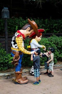 Toy Story mascot costume rentals featuring Woody, Buzz Lightyear, Jessie, and favorite characters for kids birthday parties