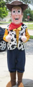 Woody Toy Story mascot costume rental in adult size for western birthday parties, kids events, and family celebrations